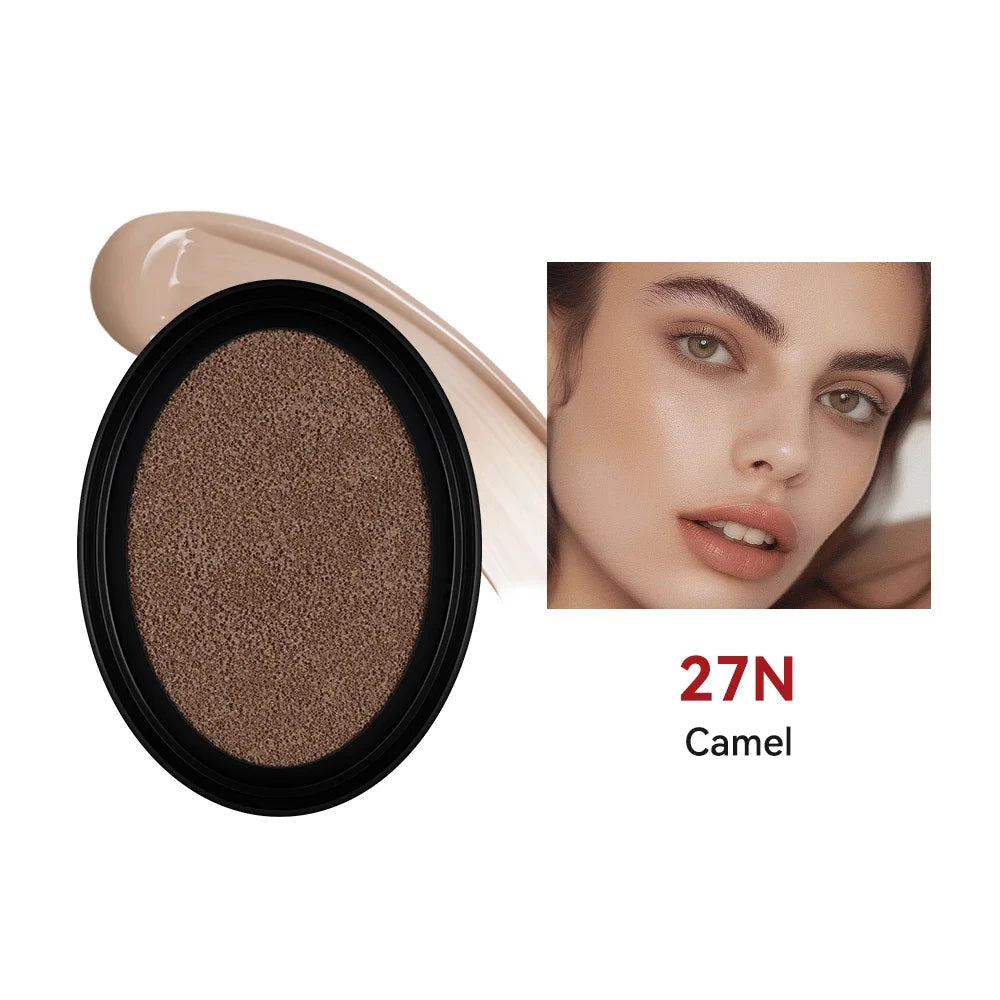 Cushion Refill Foundation Waterproof Semi-Matte Red Finish 72-Hour Wear Long-Lasting Buildable Coverage Sun Protection Makeup - Merit Sell