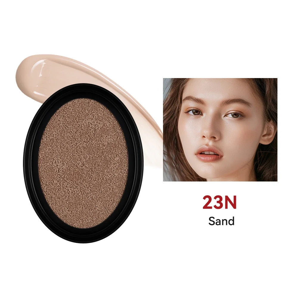Cushion Refill Foundation Waterproof Semi-Matte Red Finish 72-Hour Wear Long-Lasting Buildable Coverage Sun Protection Makeup - Merit Sell