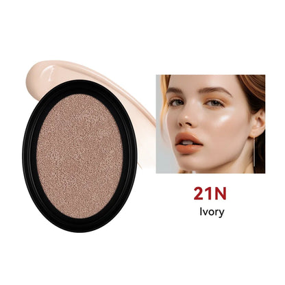 Cushion Refill Foundation Waterproof Semi-Matte Red Finish 72-Hour Wear Long-Lasting Buildable Coverage Sun Protection Makeup - Merit Sell
