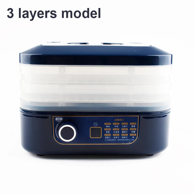 DMWD Food Dehydrator 5 Trays Dried Fruit Vegetable Herb Meat Drying Machine Electric Yogurt Maker Pet Snacks Air Dryer Oven EU - Merit Sell