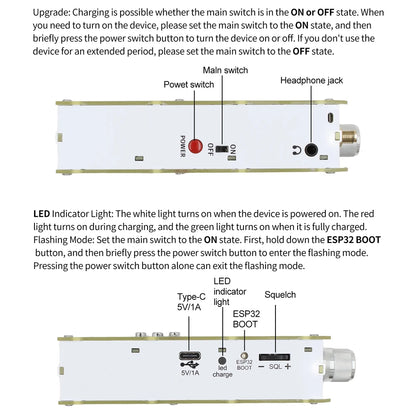 DP-666 TEF6686 Radio High Sensitivity Full Band FM AM LW MW SW Shortwave ESP32 RDS 2.8inch IPS Touch LCD Screen DSP Radio - Merit Sell