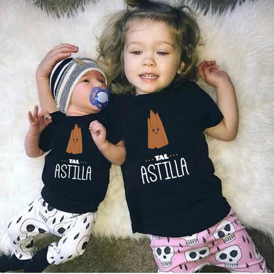 De Tal Palo Tal Astilla Print Funny Family Matching Shirts Cotton Daddy and Me Kids Outfits Baby Rompers Look Father's Day Gifts - Merit Sell