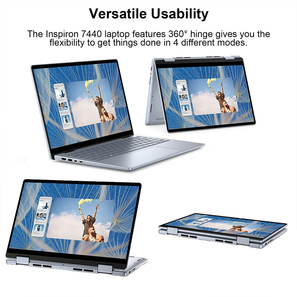 Dell Inspiron 14 7440 FHD+ 2in1 Touchscreen Laptop, Intel Core 7 150U, 64GB DDR5 RAM,4TB PCIe SSD, Backlit KB, WiFi6, FHD Webcam - Merit Sell