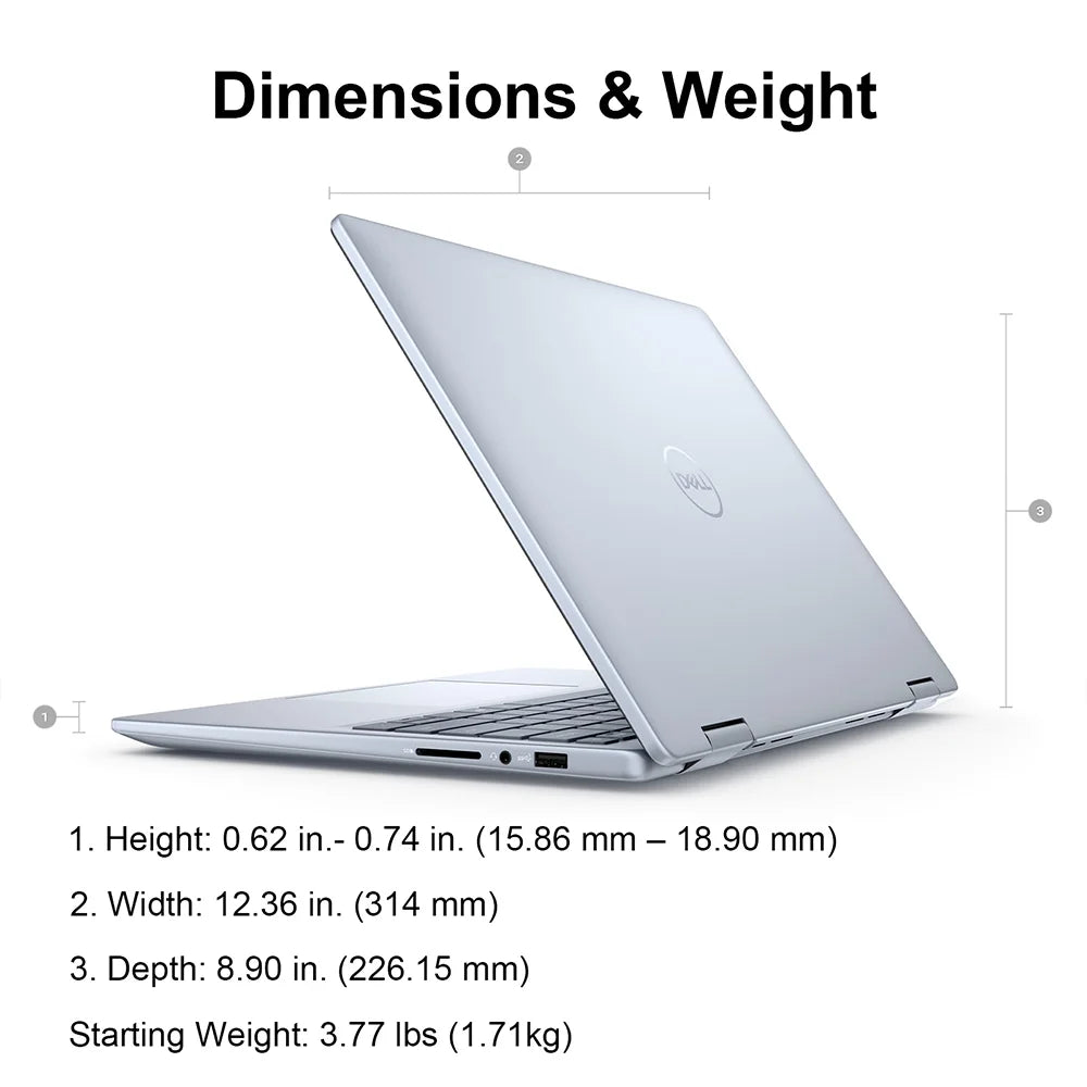 Dell Inspiron 14 7440 FHD+ 2in1 Touchscreen Laptop, Intel Core 7 150U, 64GB DDR5 RAM,4TB PCIe SSD, Backlit KB, WiFi6, FHD Webcam - Merit Sell