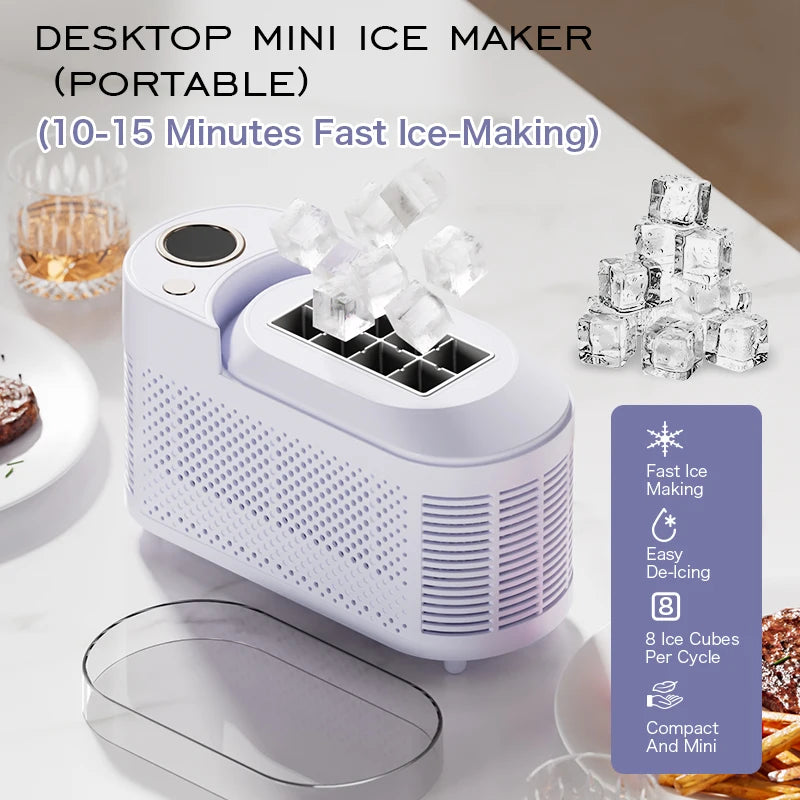 Desktop Small Electric Ice Maker Professional Ice Cube Maker Portable Automatic Electric Bullet Round Ice Block Making Machine - Merit Sell