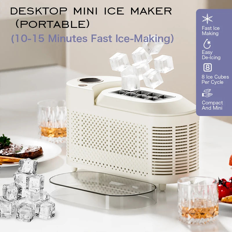 Desktop Small Electric Ice Maker Professional Ice Cube Maker Portable Automatic Electric Bullet Round Ice Block Making Machine - Merit Sell