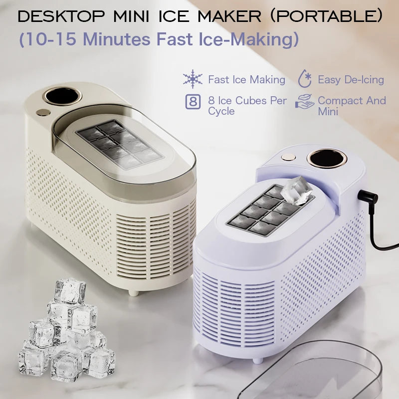 Desktop Small Electric Ice Maker Professional Ice Cube Maker Portable Automatic Electric Bullet Round Ice Block Making Machine - Merit Sell