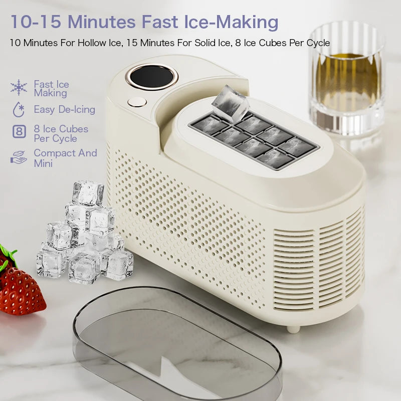 Desktop Small Electric Ice Maker Professional Ice Cube Maker Portable Automatic Electric Bullet Round Ice Block Making Machine - Merit Sell