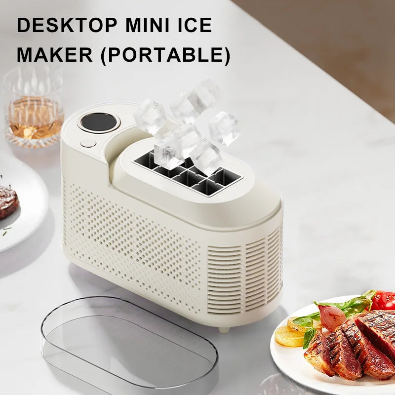 Desktop Small Electric Ice Maker Professional Ice Cube Maker Portable Automatic Electric Bullet Round Ice Block Making Machine - Merit Sell