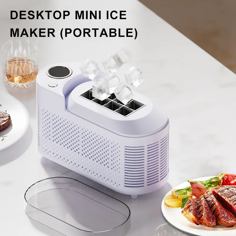 Desktop Small Electric Ice Maker Professional Ice Cube Maker Portable Automatic Electric Bullet Round Ice Block Making Machine - Merit Sell