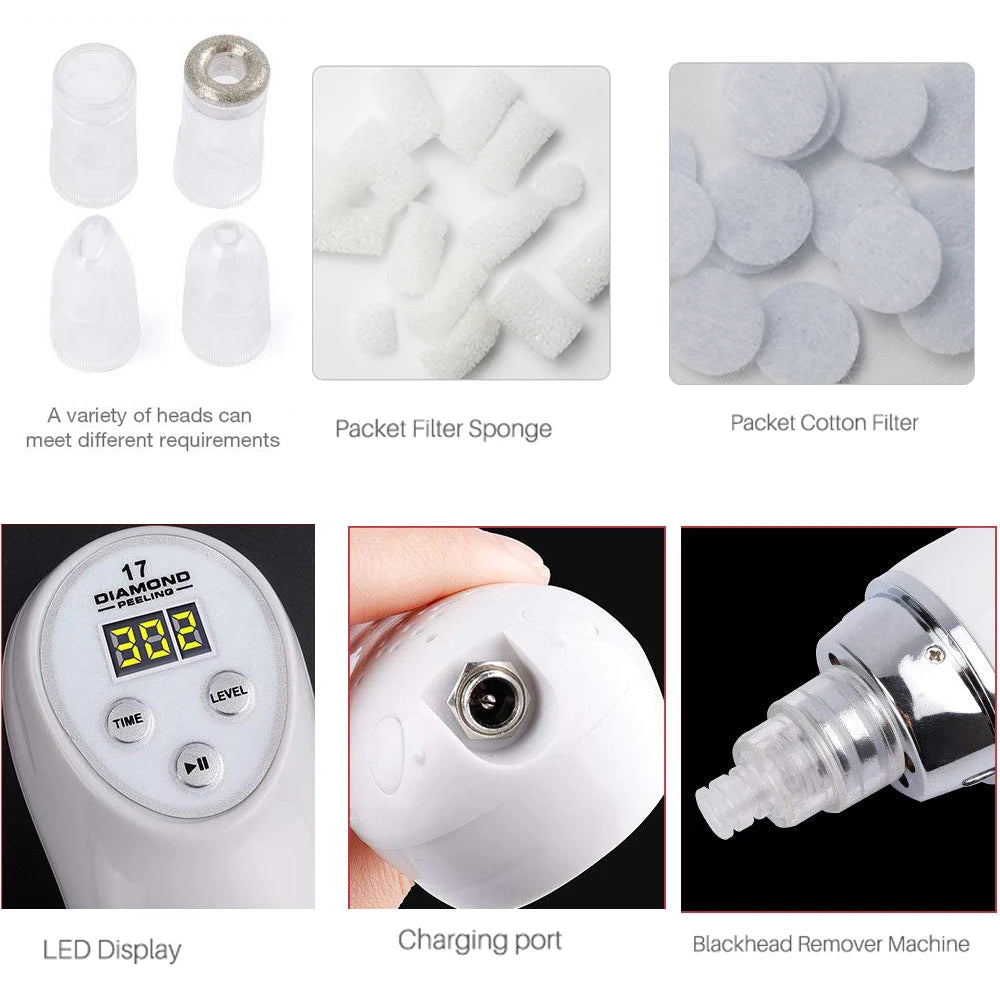 Diamond dermabrasion skin peeling beauty machine vacuum blackhead acne remove face cleaning facial Pore Cleaner equipment - Merit Sell