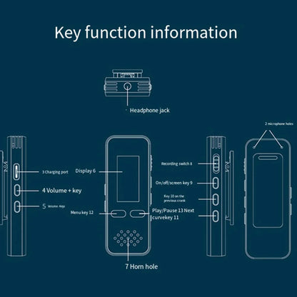 Digital Audio Voice Recorder Bluetooth-Compatible with Playback Phone Call Recording Pen Noise Reduction for Lectures Meetings - Merit Sell