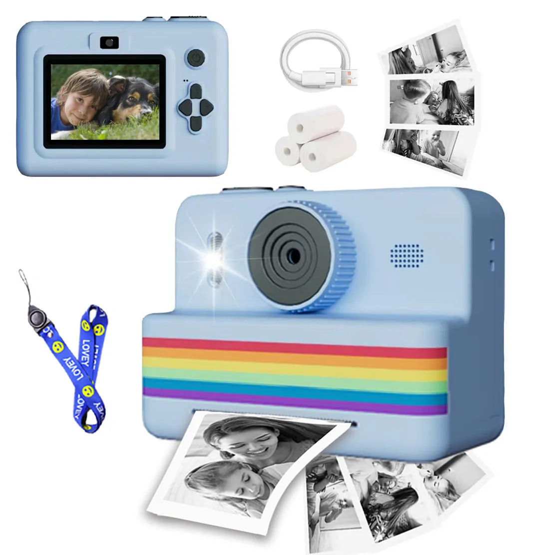 Digital Children Camera For Photography Mini Printer Portable Thermal Instant Print Photo Kids Camera 2.8inch HD Video Toy Gifts - Merit Sell
