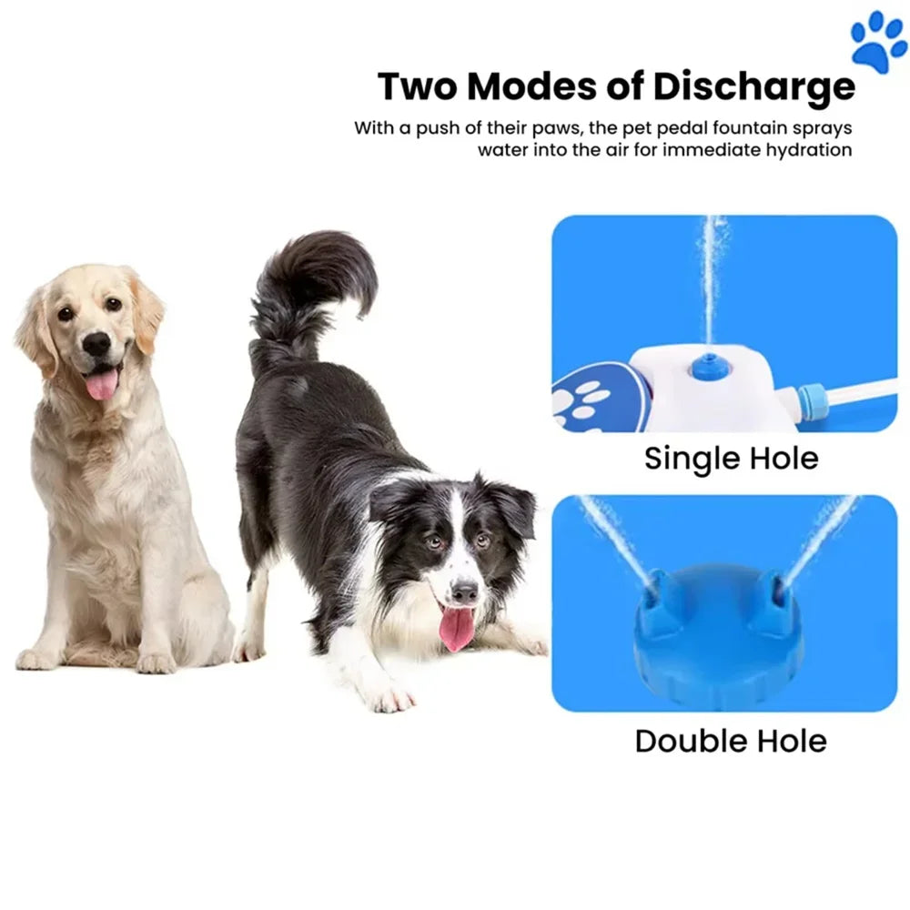 Dog Water Fountain Step Activated Outdoor Sprinkler Activated Water Feeder Large Pets Hydration with Water Hose - Merit Sell