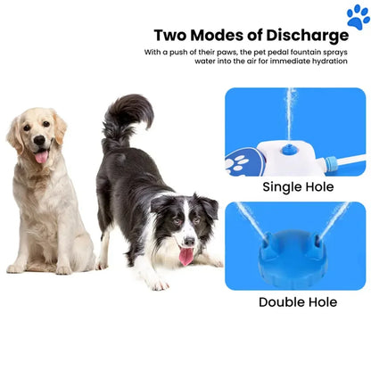 Dog Water Fountain Step Activated Outdoor Sprinkler Activated Water Feeder Large Pets Hydration with Water Hose - Merit Sell