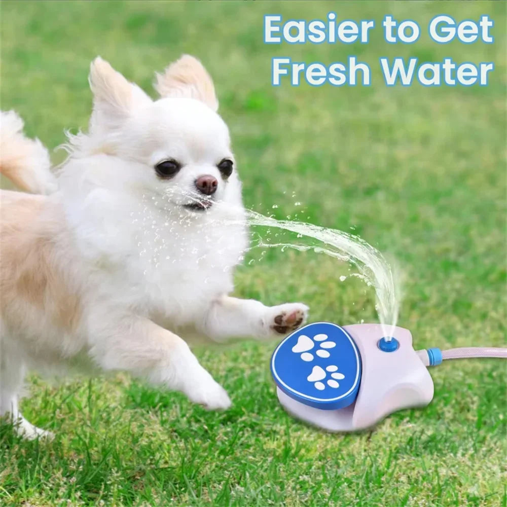 Dog Water Fountain Step Activated Outdoor Sprinkler Activated Water Feeder Large Pets Hydration with Water Hose - Merit Sell