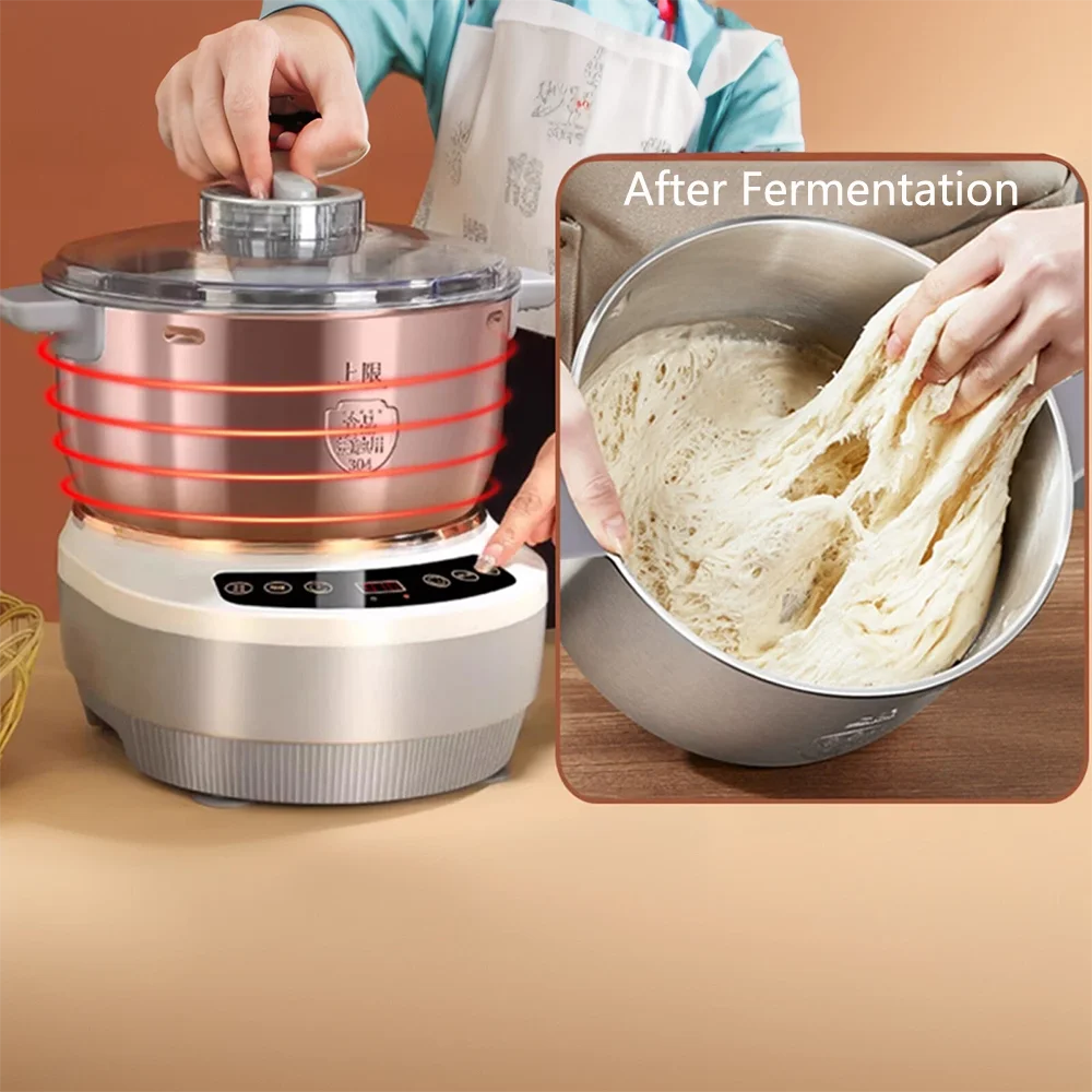 Dough Kneading Machine 5L 7L Dough Maker Electric kneading Machine Dough Mixer with Fermentation Function 25-38°C/77-100 ℉ - Merit Sell
