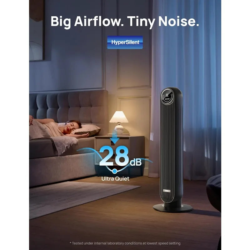 Dreo Tower Fan for Bedroom, 25ft/s Velocity 28dB Quiet Floor Fan, 90° Oscillating Fans for Indoors with 4 Speeds, 4 Modes - Merit Sell