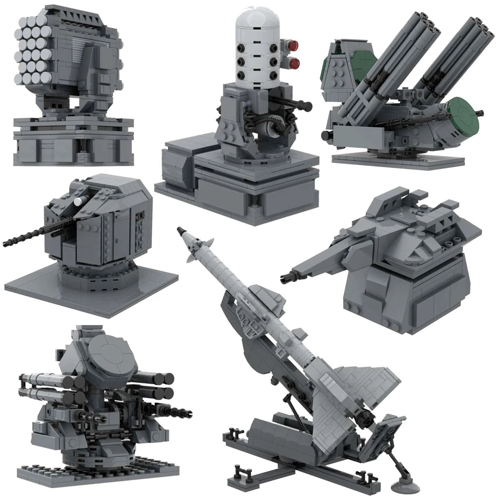 Dvina Close-In Weapon System Phalanx CIWS Skynex Kashtan S75 Goalkeeper Airframe Missile Battleship Artillery Military Block Toy - Merit Sell