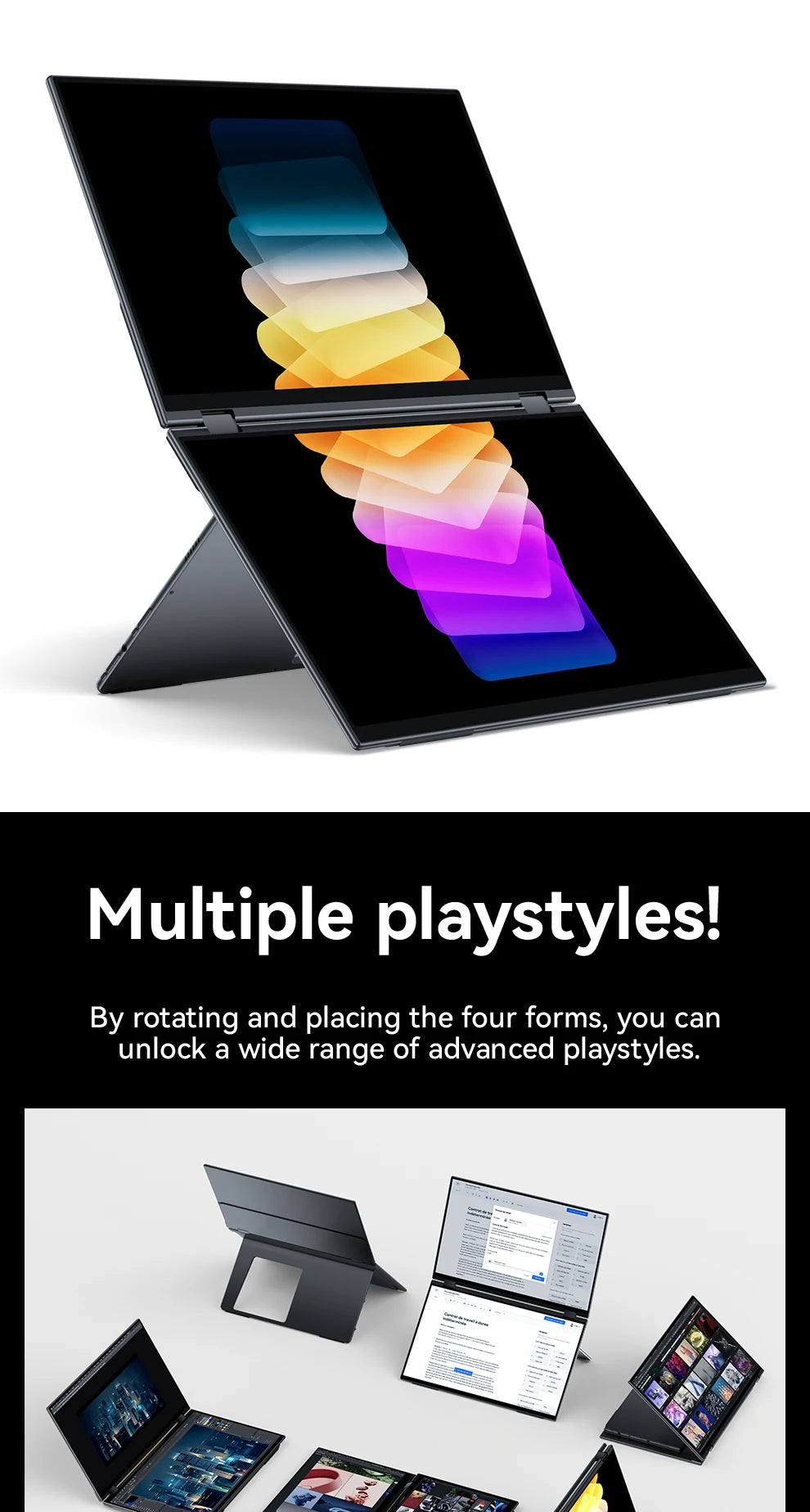 EHOMEWEI Dual Screen Portable Monitor X Series Drive-free Phone-touch FHD 2K 15.6“ 16“ For Laptop Windows Macbook - Merit Sell