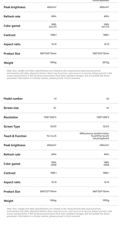 EHOMEWEI Dual Screen Portable Monitor X Series Drive-free Phone-touch FHD 2K 15.6“ 16“ For Laptop Windows Macbook - Merit Sell