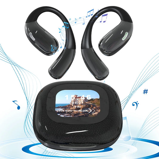 Earhook Sports Headphones Bluetooth-Compatible 5.3 Noise Cancelling Sport Earphones Touch Color Screen for Workouts Yoga Running - Merit Sell