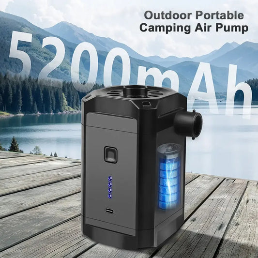 Electric Air Pump Inflator Air Compressor Battery Rechargeable Portable For PVC Boat Mattress Inflatable Pool Raft Tyre Balls - Merit Sell
