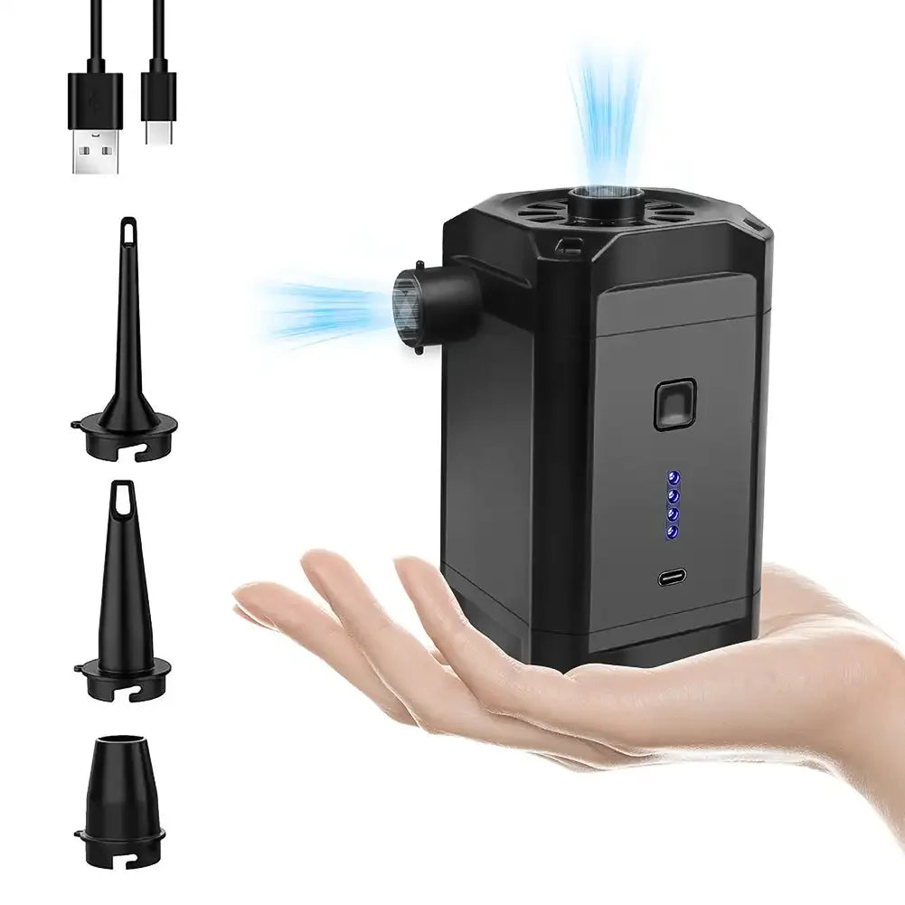 Electric Air Pump Inflator Air Compressor Battery Rechargeable Portable For PVC Boat Mattress Inflatable Pool Raft Tyre Balls - Merit Sell