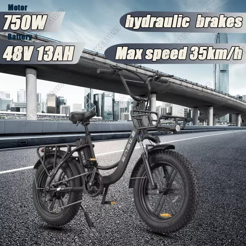 Electric Bicycle ENGWE L20 250W 48V 13AH Motor Battery 20*4.0inch Fat Tire Ebike 140km Mileage Adult Mountain City Electric Bike - Merit Sell