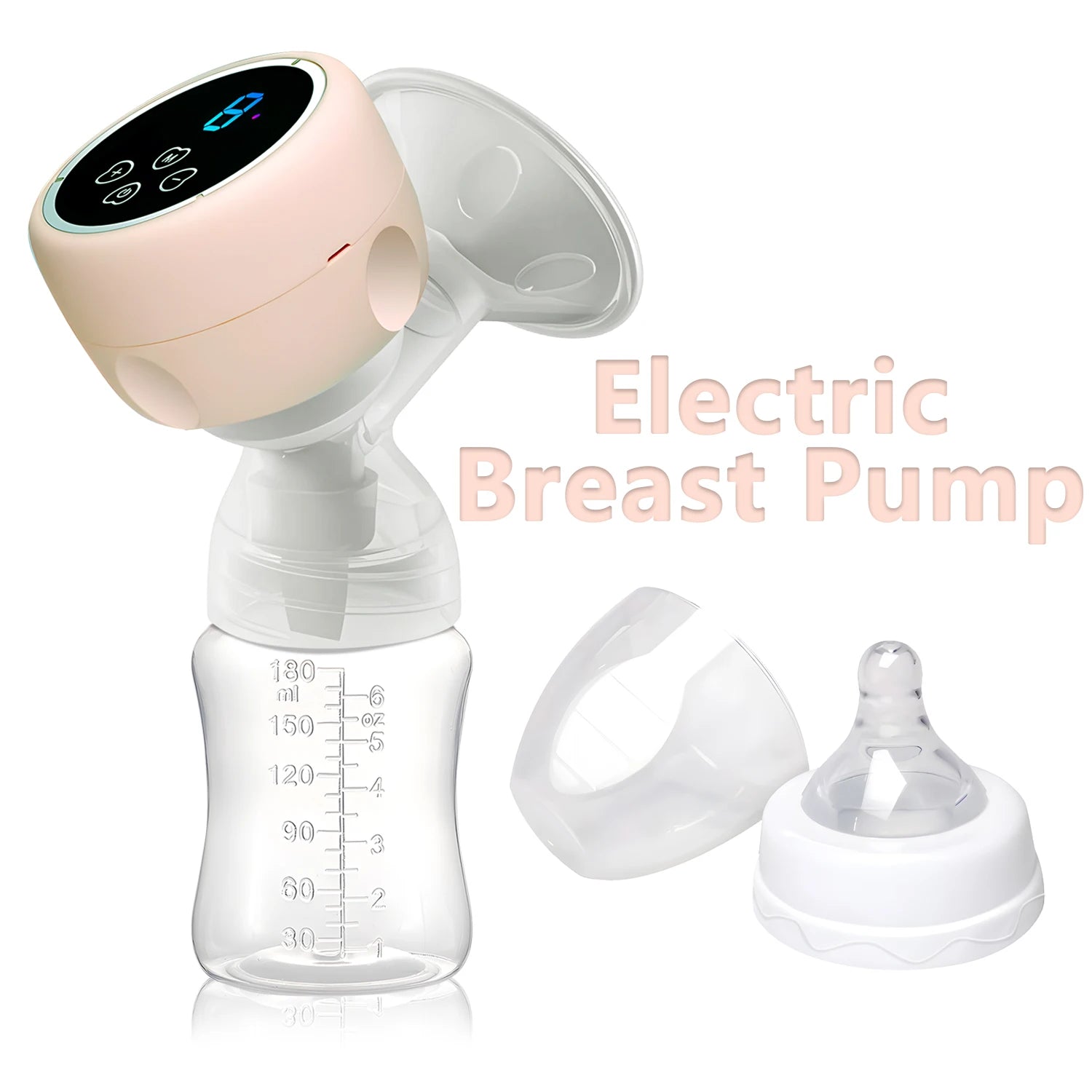 Electric Breast Pump Baby Nipple 2-IN-1 Portable Suction Milk Pump Feeding Breasts Pumps Milk Bottle Sucking Postpartum Supplies - Merit Sell