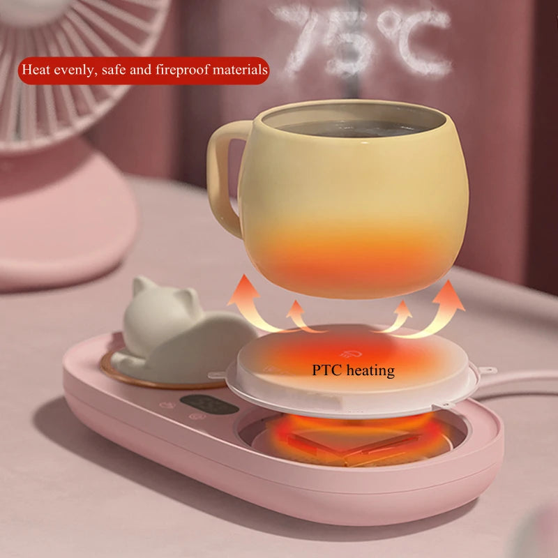 Electric Cup Heater 3 Gear Temperature Mug Warmer Coffee Milk Water Heating Cup Coaster Mat with Night Light Cup Heater - Merit Sell