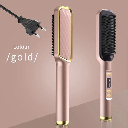 Electric Hot Comb Multifunctional Straight Hair Straightener Comb Negative Ion Anti-Scalding Styling Tool Straightening Brush - Merit Sell