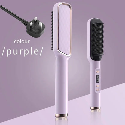 Electric Hot Comb Multifunctional Straight Hair Straightener Comb Negative Ion Anti-Scalding Styling Tool Straightening Brush - Merit Sell