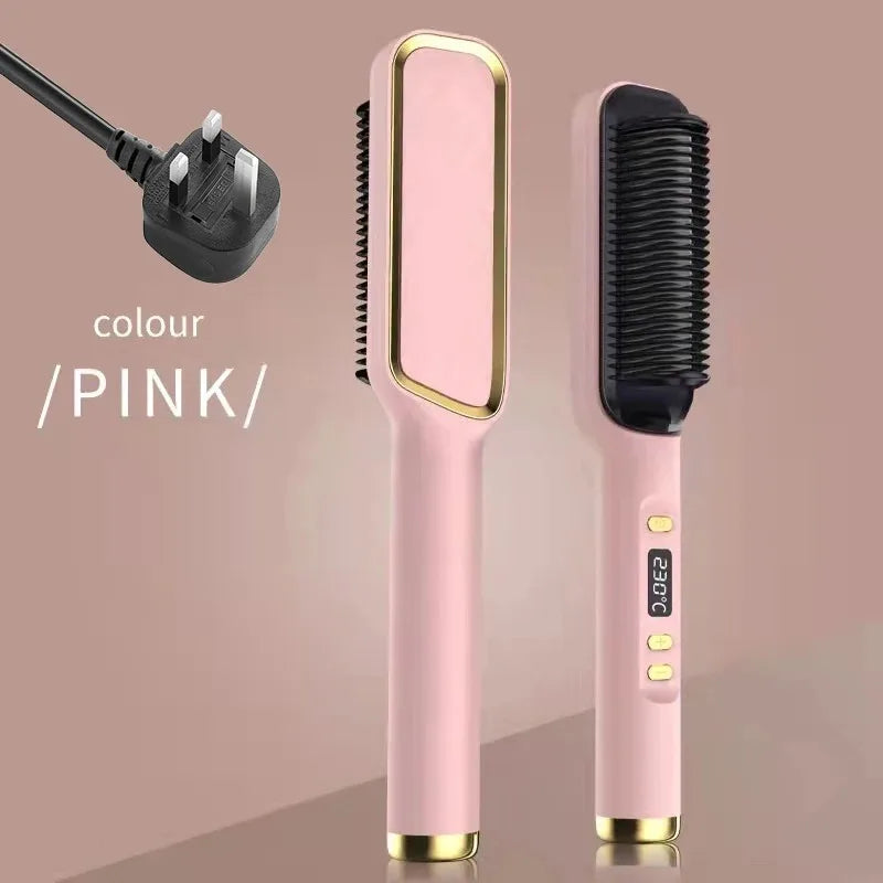 Electric Hot Comb Multifunctional Straight Hair Straightener Comb Negative Ion Anti-Scalding Styling Tool Straightening Brush - Merit Sell