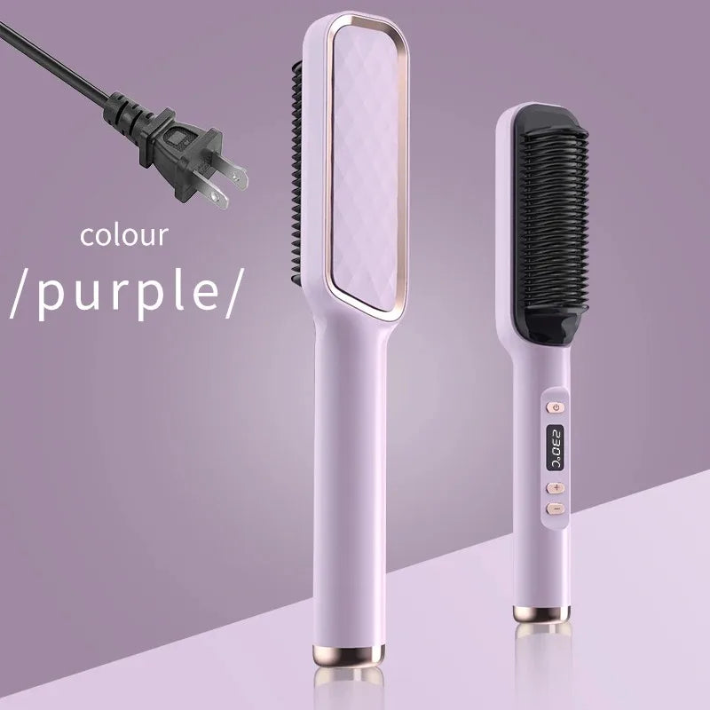 Electric Hot Comb Multifunctional Straight Hair Straightener Comb Negative Ion Anti-Scalding Styling Tool Straightening Brush - Merit Sell
