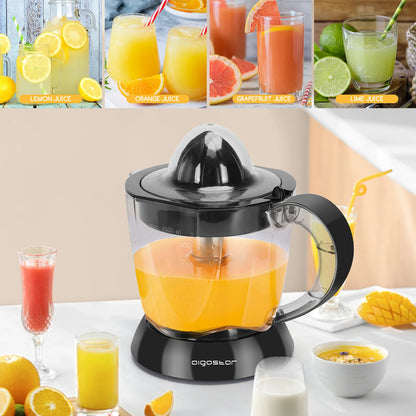 Electric Orange Juicer 40W 700 ml Drum Twist 2 Cones Dismontablesy Dust Cover Anti-Drip Nozzle Dishwasher Safe Black - Merit Sell