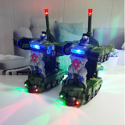Electric Transforming Robot Car Toys With Light And Music 2 in 1 Automatic Tank Transform Robot Toy For Kids Gift - Merit Sell