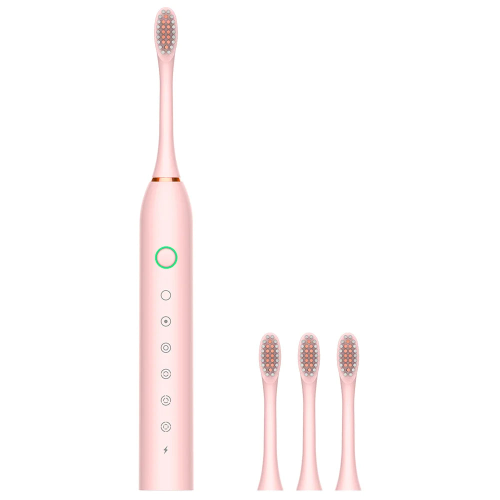 Electric Ultrasonic Toothbrush Six Speed Mode Home Soft Hair USB Charging Waterproof Adult Tooth Cleaner Automatic Couple Set - Merit Sell