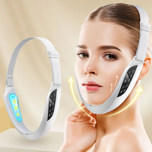 Electric V Face Lifting Beauty Device 6 Modes 8 Levels EMS Micro-current Firming Facial Massager Double Chin Removal Skin Care - Merit Sell