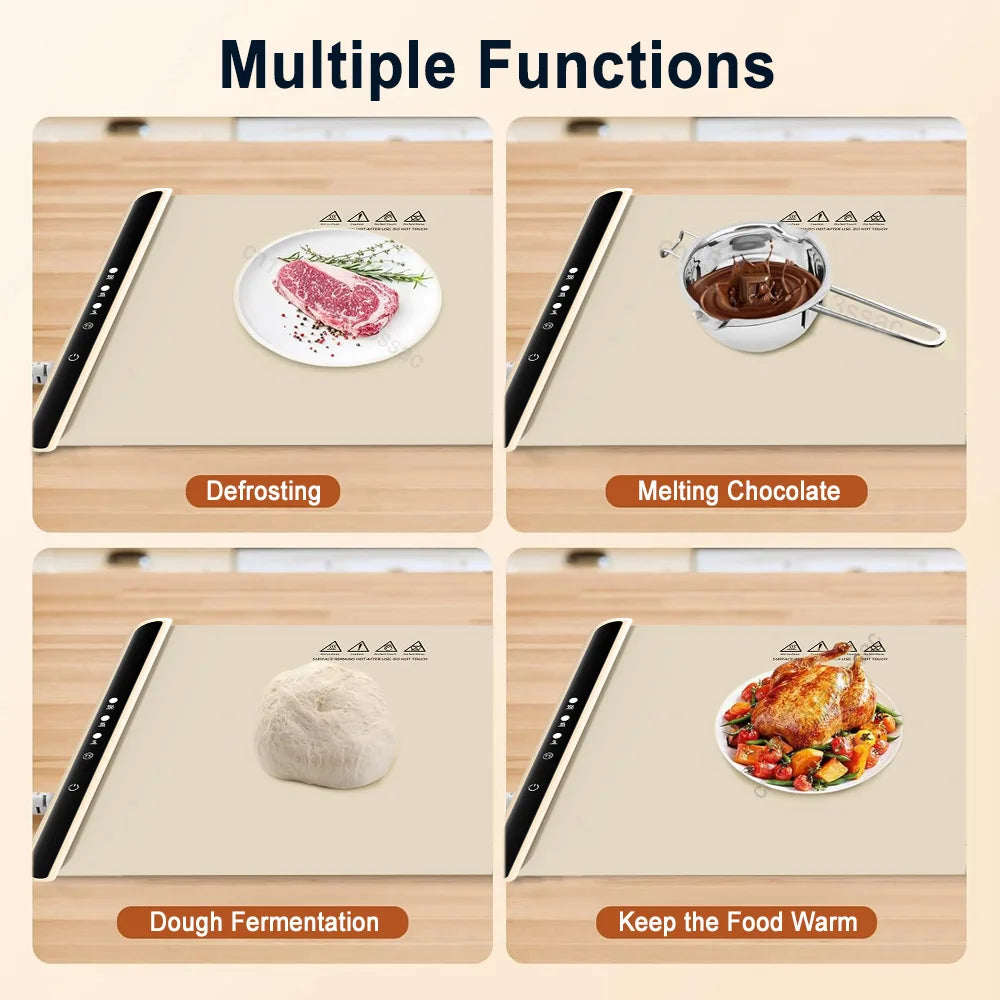 Electric Warming Tray Foldable Food Warmer Fast Heating Portable Dining Table Warmer Food Warmer Mat with Full Surface Heating - Merit Sell