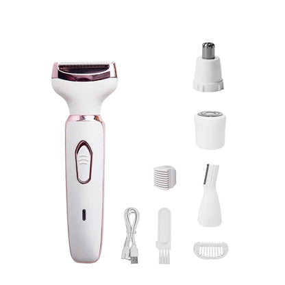 Epilator for Women 4 in 1 Hair Removal Painless Electric Razor Lady Shaver Eyebrow Nose Ear Face Body for Armpit Bikini Portable - Merit Sell