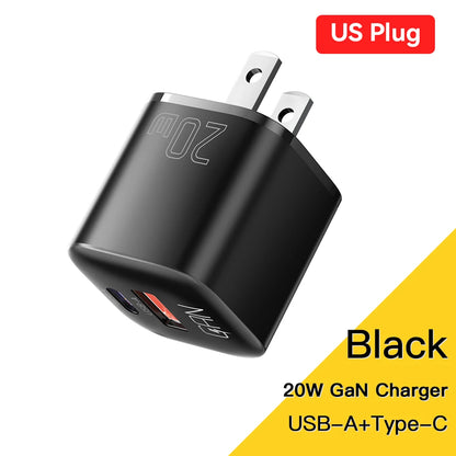 Essager 20W GaN USB Type C Charger PD Fast Charge Phone QC 3.0 Quick Chargers For iPhone 14 13 12 11 Pro Max Mini iPad Charging - Merit Sell