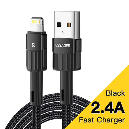 Essager Fast Charging For iPhone Usb Cable 11 12 13 Pro Max Mini Xs Xr X SE 8 7 6 Plus 6s 5 5s 2.4A Wire For iPhone Charger Cord - Merit Sell