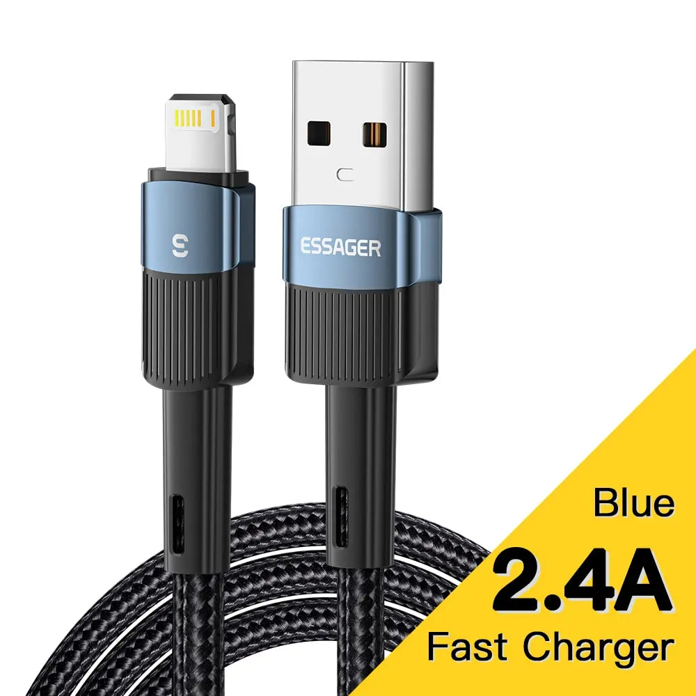 Essager Fast Charging For iPhone Usb Cable 11 12 13 Pro Max Mini Xs Xr X SE 8 7 6 Plus 6s 5 5s 2.4A Wire For iPhone Charger Cord - Merit Sell