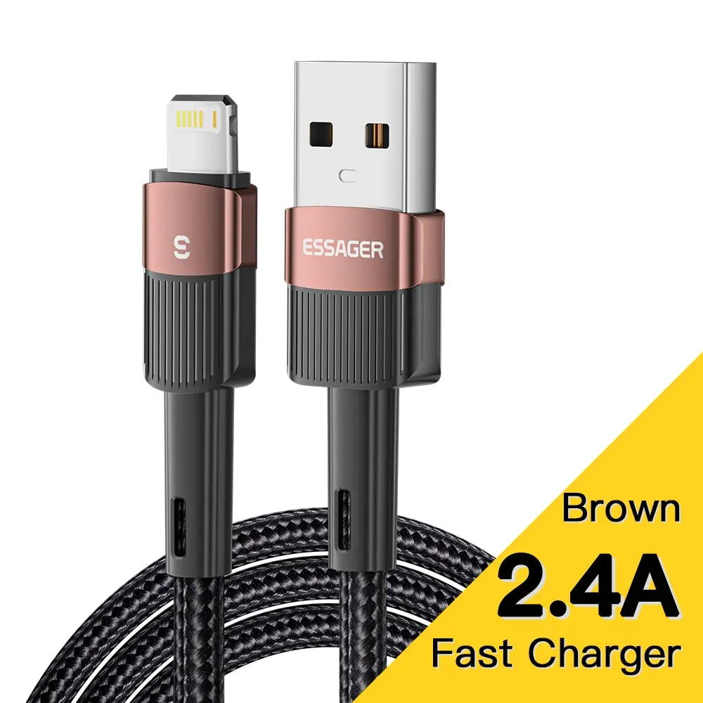 Essager Fast Charging For iPhone Usb Cable 11 12 13 Pro Max Mini Xs Xr X SE 8 7 6 Plus 6s 5 5s 2.4A Wire For iPhone Charger Cord - Merit Sell