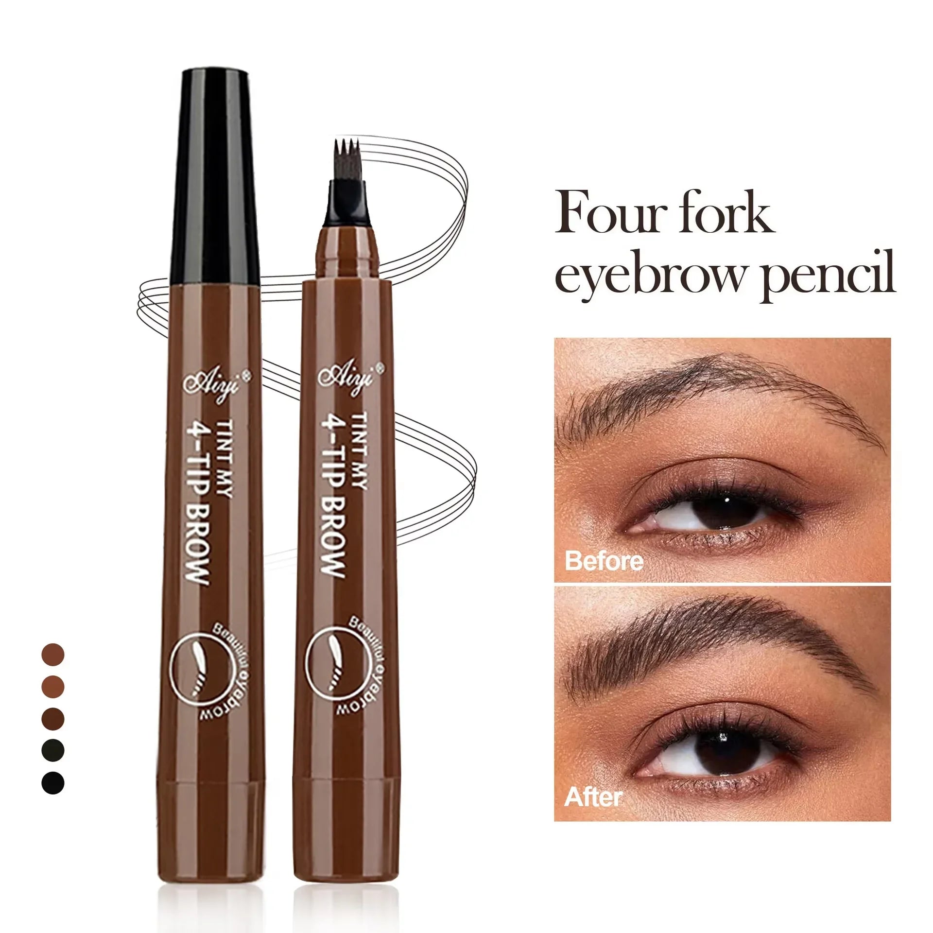 Eyebrows Pen Eyebrow Tattoo Waterproof Liquid Black Eye Brow Makeup Pencil Microblading - Merit Sell