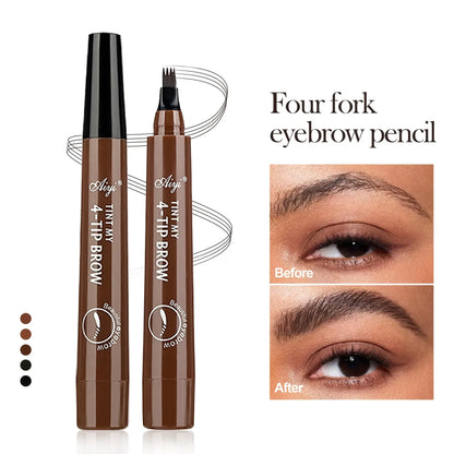 Eyebrows Pen Eyebrow Tattoo Waterproof Liquid Black Eye Brow Makeup Pencil Microblading - Merit Sell