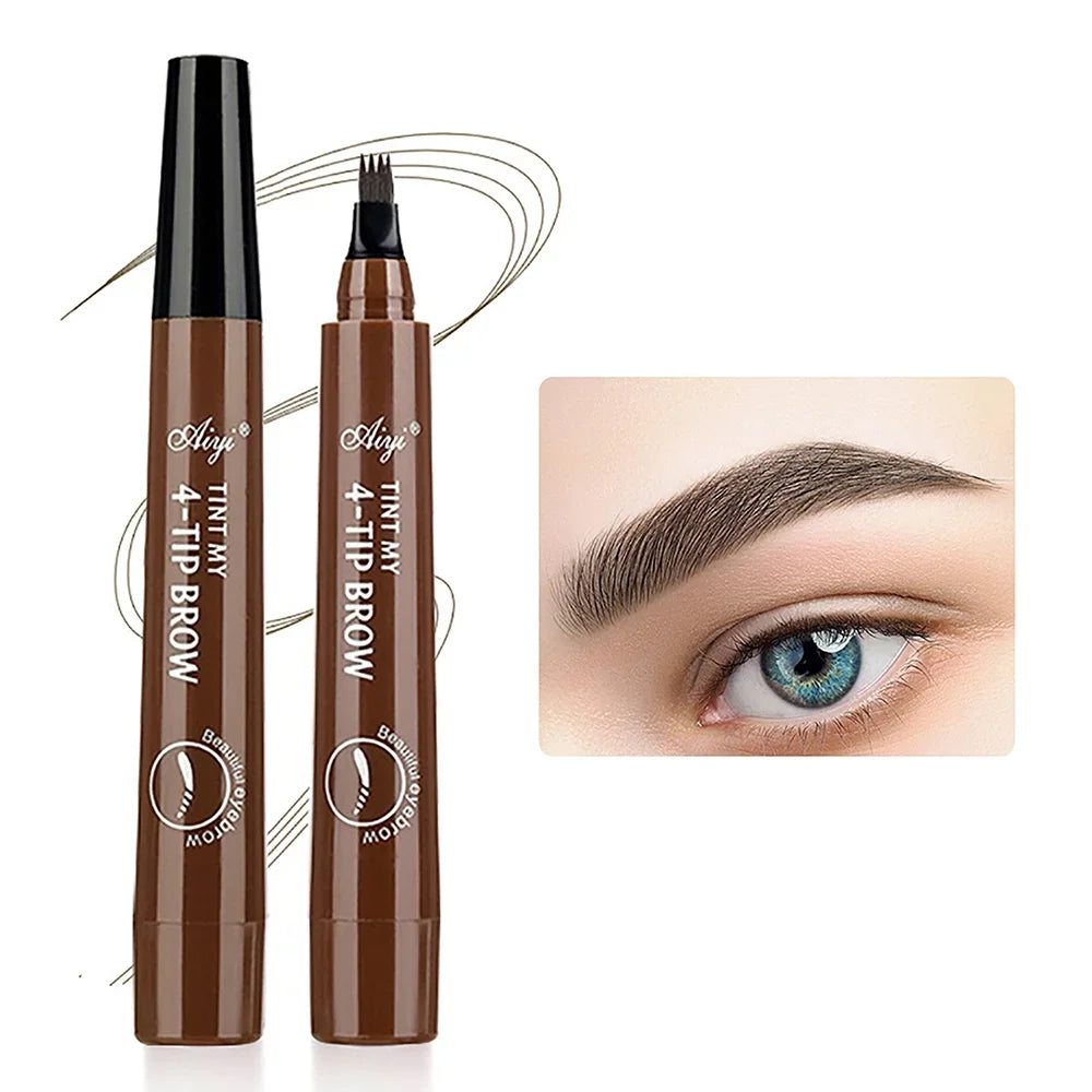 Eyebrows Pen Eyebrow Tattoo Waterproof Liquid Black Eye Brow Makeup Pencil Microblading - Merit Sell