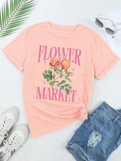FLOWER MARKET Graphic Crewneck T Shirt - Merit Sell