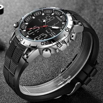 FOXBOX Men Watches Sport Top Brand Luxury Dual Display Quartz Watch Men Military Waterproof Clock Digital Electronic Watch Man - Merit Sell